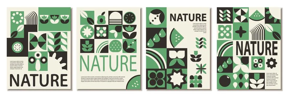 Abstract Pattern Nature Geometric Posters Stock Illustration