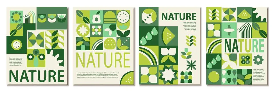 Abstract Pattern Nature Geometric Posters Stock Illustration