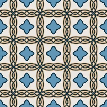 Abstract Pattern (Navy, Cream, Blue, Yellow) Stock Illustration