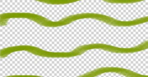 Abstract Pattern of Olive Green Wavy Lines on Black Background 스톡 일러스트