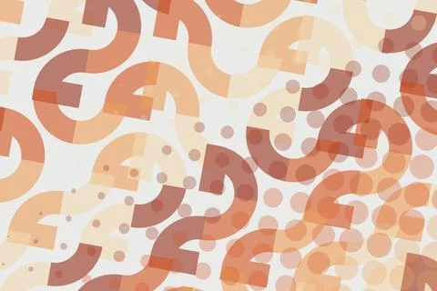 Abstract pattern with orange and beige question marks Stock Illustration