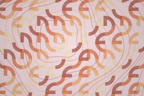 Abstract pattern of orange and beige curved lines Stock Illustration