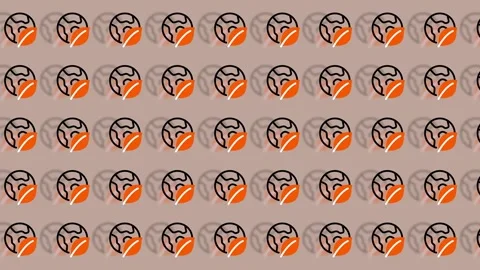 Abstract Pattern of Orange and Black Circular Symbols. Stock Footage 325382954