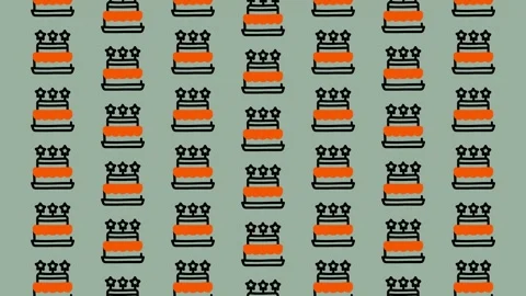 Abstract Pattern of Orange and Black Construction Barrels on Green Background Stock Footage 325387704