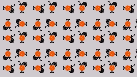 Abstract pattern of orange and black shapes on a light background. Stock Footage 325387773