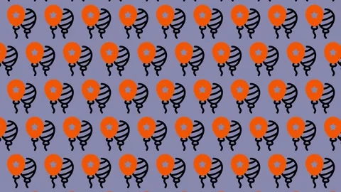 Abstract Pattern of Orange and Black Shapes on a Purple Background. Stock Footage 325387783