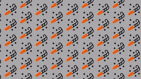 Abstract Pattern with Orange and Black Elements on Gray Background. Stock-Footage 325388132