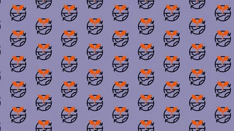 Abstract Pattern of Orange and Blue Circles on Purple Background. Stock-Footage 325382965