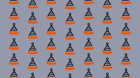 Abstract Pattern of Orange and Blue Cones on a Gray Background. Stock Footage 325387822