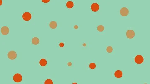 Abstract pattern with orange and brown circles on mint green Stockillustratie