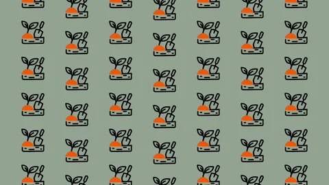 Abstract Pattern of Orange and Green Organic Shapes. Video stock 325382975