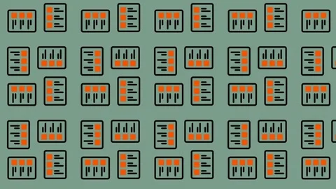 Abstract Pattern of Orange and Green Rectangles on a Pale Green Background. Video stock 325387845