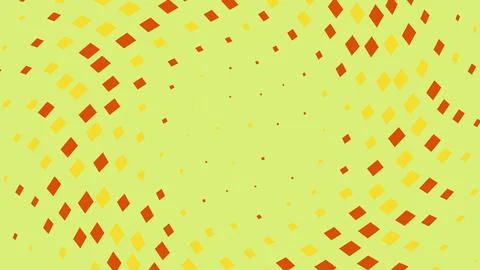 Abstract pattern with orange and yellow diamonds on green Illustrazione stock