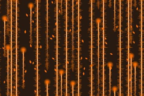 Abstract pattern orange lines, lights and glitter seamless pattern Stock Illustration