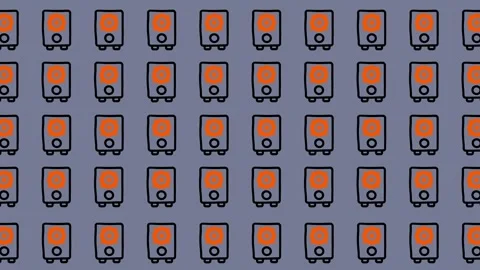 Abstract Pattern of Orange Rectangles with Circular Elements on a Gray Back.. Stock Footage 325387933