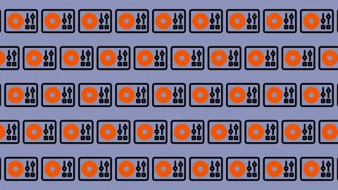 Abstract Pattern of Orange Rectangles with Dark Blue Elements. Video stock 325387940