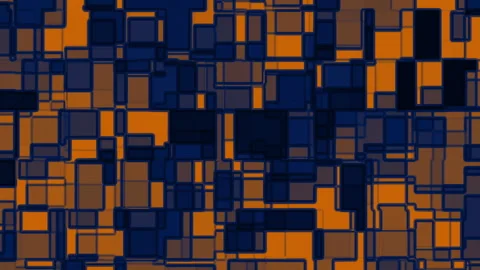 Abstract pattern of overlapping blue and orange rectangles. Stock Footage 311404359