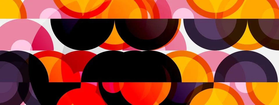 Abstract pattern. Overlapping circles create colorful, textured visual effect Stockillustratie