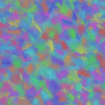 Abstract pattern with overlapping colorful brushstroke shapes in vibrant tones Stock Illustration