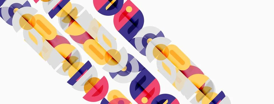 Abstract pattern. Overlapping colorful shapes create dynamic visual texture. Stock Illustration