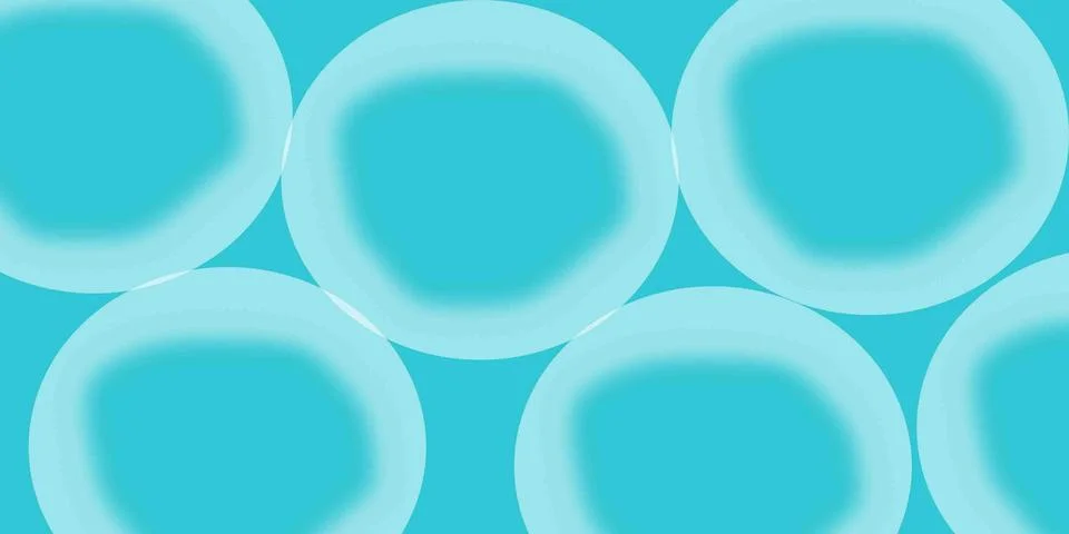 Abstract pattern of overlapping light blue circles on teal background moder.. Illustrazione stock