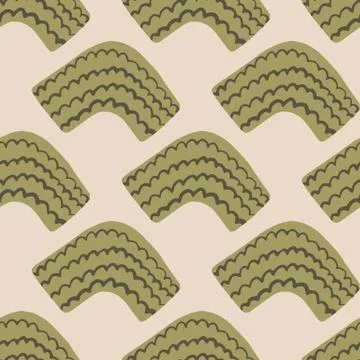 Abstract pattern in pastel tones. Beige elements on light pink background. Illustrazione stock