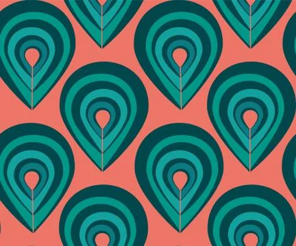 Abstract pattern with peacock feathers elements 库存插图