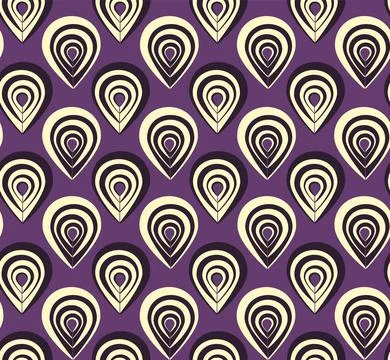 Abstract pattern with peacock feathers on violet Stock Illustration