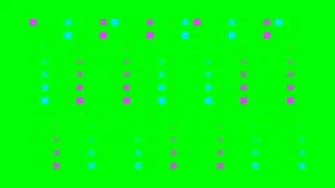 Abstract pattern of pink and blue rounded squares on a bright green backgroun Stock Footage 340903068