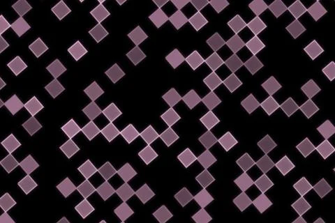 Abstract pattern of pink and gray squares on black background Stock Illustration