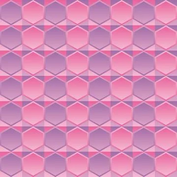 Abstract pattern with pink and violet hexagons Stock Illustration