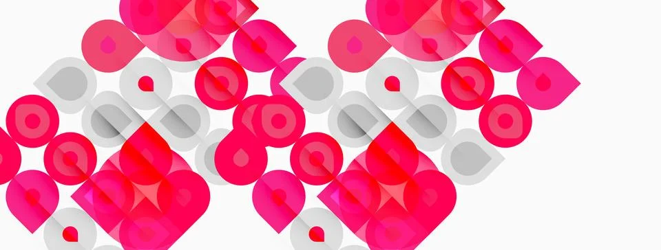 Abstract pattern. Pink, gray shapes overlap creating dynamic visual texture. Stock Illustration