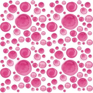 Abstract pattern of pink watercolor circles Stock Illustration