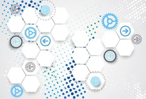 Abstract pattern points and hexagons. Stockillustratie