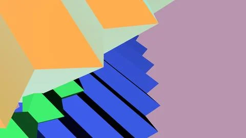 An abstract pattern of primitive shapes. Minimalism. Rendering an image. Stock-Illustration