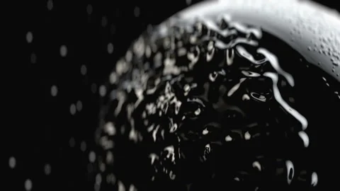 Abstract pattern pulsating webbing ferromagnetic, black moving fluid, chemical Stock-Footage 137804151