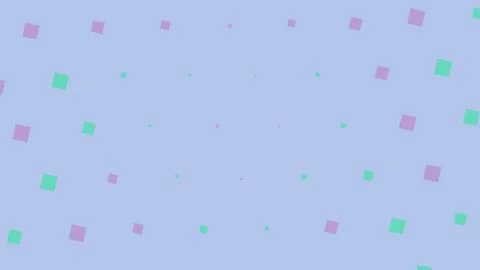 Abstract pattern with purple and green squares on blue Stock Illustration