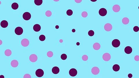 Abstract pattern with purple and pink polka dots on blue Stock Illustration