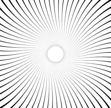 Abstract pattern with radial lines. Radial, radiating lines with distortion e Stock Illustration