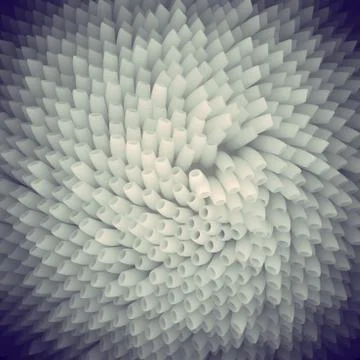 Abstract pattern of randomly arranged stalks on circle surface. 3d rendering Illustrazione stock