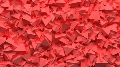 Abstract pattern of randomly scattered red pyramids Stock Illustration