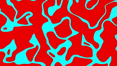 Abstract pattern with red and blue swirling shapes motion backgrounds. Stock Footage 288409732