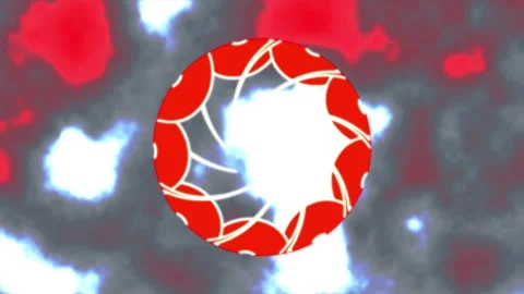 Abstract Pattern with Red and Blue Elements on White Background Stock Footage 312624845