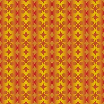 Abstract pattern with red and golden floral decorations Stock Illustration