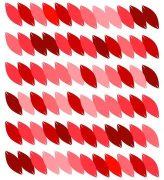 Abstract Pattern of Red and Pink Leaf Shapes in Rows Decorative Design Elemen Stock Illustration