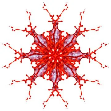 Abstract pattern of red and splashes of paint isolated on white background Stock Illustration