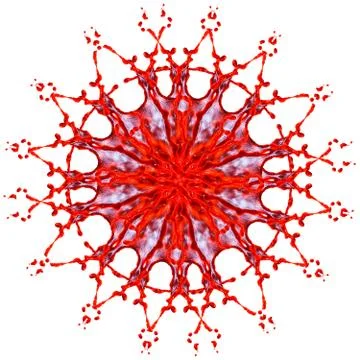 Abstract pattern of red and splashes of paint isolated on white background Stock Illustration