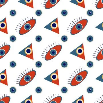 Abstract pattern of red eye and triangle Stock Illustration