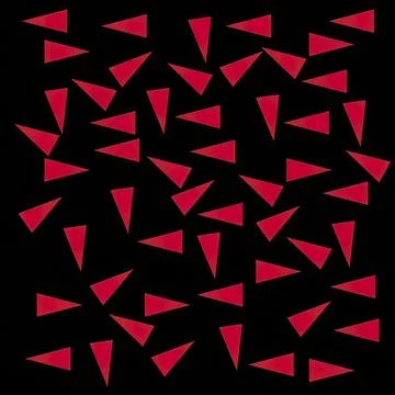 Abstract pattern of red triangles on black background Stock Illustration