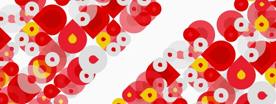 Abstract pattern. Red, yellow, white circles overlap creating dynamic visual 스톡 일러스트